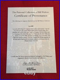 Bill Walton Personally Owned DEAD & COMPANY 2018 POSTER Raleigh North Carolina Bill Walton Personally Owned DEAD & COMPANY 2018 POSTER Raleigh North Carolina