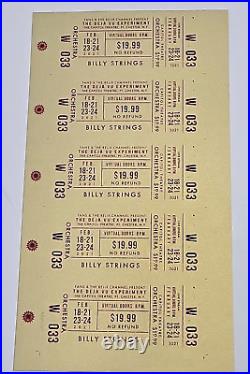 Billy Strings Deju Vu Sheet of Uncut Tickets on Gold paper