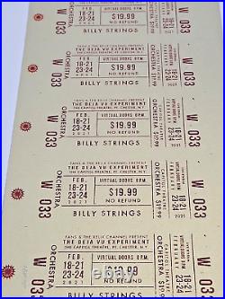 Billy Strings Deju Vu Sheet of Uncut Tickets on Gold paper