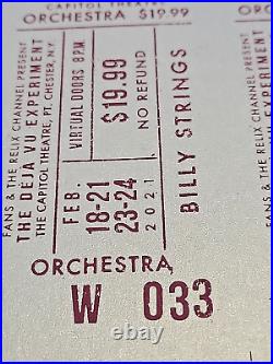 Billy Strings Deju Vu Sheet of Uncut Tickets on Gold paper