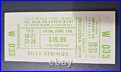 Billy Strings Deju Vu Sheet of Uncut Tickets on Gold paper