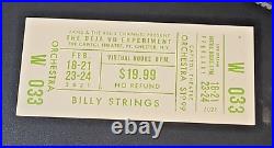 Billy Strings Deju Vu Sheet of Uncut Tickets on Gold paper