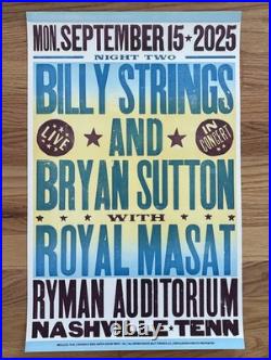 Billy Strings Ryman Hatch Show Print 9/15/25 Sutton & Masat Poster Sold Out