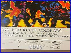 Billy and The Kids Poster Red Rocks 2021 Stanley Mouse Signed #/50 Billy Strings