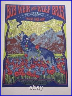 Bob Weir And Bros 2019 Spring Tour Poster AE Of 50 Green Foil. Mint Signed