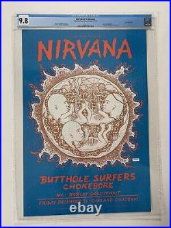 CGC Certified! 1st Printing BGP90 Nirvana Concert Poster AOR FD BG AOMR