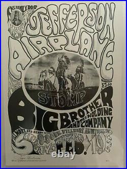 CGC Certified! FD1 SIGNED! Jefferson Airplane/ Janis Concert Poster AOR BG