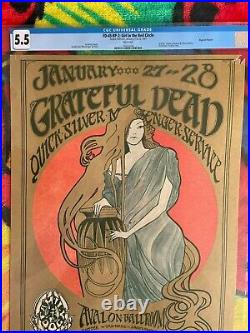 CGC Certified! FD45 Grateful Dead Girl in Red Circle Concert Poster AOR FD