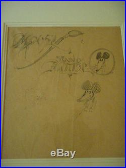 Concert Poster Artist Stanley Mouse Original Pencil / Art Sketch, Framed & Mated