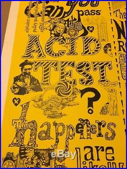 Can You Pass The Acid Test Poster signed / numbered by Ken Kesey