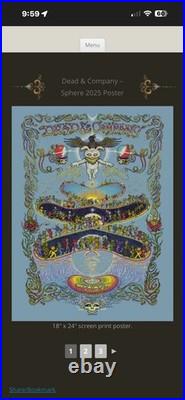 DEAD AND CO MARCH 20 2025 BLUE ETCH POSTER /600 Marq Spusta SPHERE
