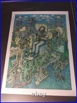 David Welker Grateful Dead Jerry Garcia Ramble On Rose Green Variant #/250 18x24