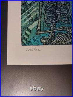 David Welker Grateful Dead Jerry Garcia Ramble On Rose Green Variant #/250 18x24