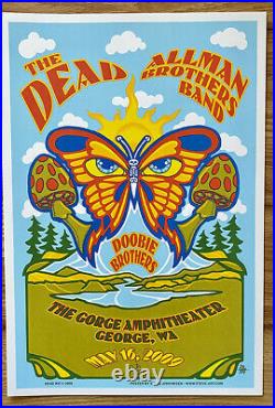 Dead Allman Doobie Brothers Gorge Concert Poster 2009 Grateful Silkscreen