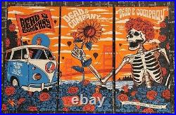Dead And Company CUT 3 POSTER SET San Francisco CA 2023 SIGNED Matching #/1965