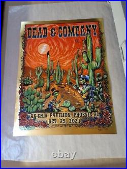 Dead And Company Gold Foil Phoenix AZ Mike Dubois 10/25/21 Ak-Chin Grateful Dead