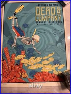 Dead & And Company Playing In The Sand Mexico 2020 Signed Diver Poster S/n #/875