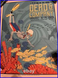 Dead & And Company Playing In The Sand Mexico 2020 Signed Diver Poster S/n #/875