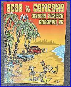 Dead & Co Grateful Dead Miami Fl 2017 Orig Silkscreen Concert Poster Gold