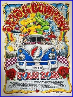 Dead & Company 2021 AJ Masthay poster Summer Tour BLUE S/N