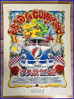 Dead & Company 2021 AJ Masthay poster Summer Tour BLUE S/N