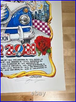 Dead & Company 2021 AJ Masthay poster Summer Tour BLUE S/N