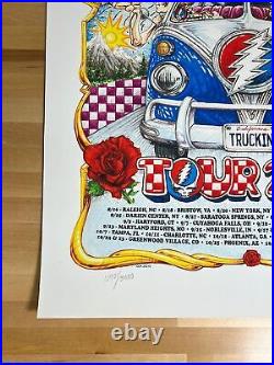 Dead & Company 2021 AJ Masthay poster Summer Tour BLUE S/N