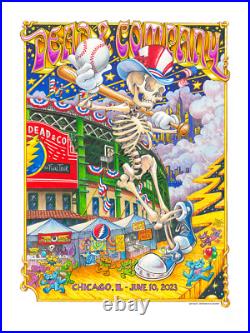 Dead & Company Poster Wrigley Field N2 Chicago IL 2023 AP SIGNED EMBOSSED #/350