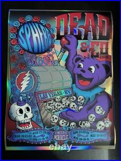 Dead & Company Purple Scratch Off 2025 Residency FOIL Poster Sphere Las Vegas