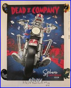 Dead & Company Sphere 8/2/2024 Poster (Motorcycle) Mint Online Edition Of 254/3