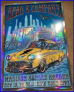 Dead and Company 2017 SIGNED Poster New York Madison Square Garden Rainbow Foil