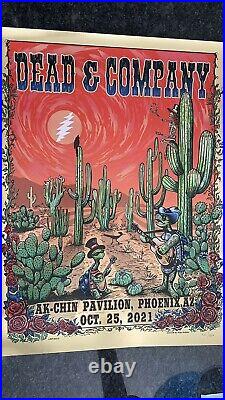Dead and Company 2021 fall tour Gold Foil poster from Phoenix AZ show
