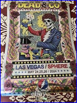 Dead and Company Las Vegas Sphere Foil Poster By Paul Jackson WithDate & Vote Pin