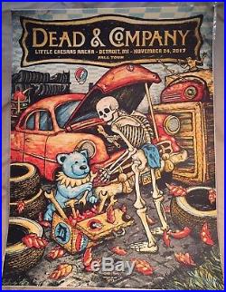 Dead and Company Official Detroit Poster 11/24 Fall Tour Little Caesars Signed