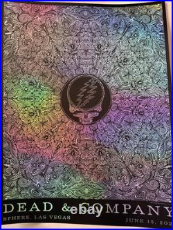 Dead and Company Poster Las Vegas Sphere 6/15/2024 Grateful Dead. Silver Foil