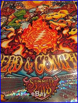 Dead and Company poster Stained Glass Foil AJ Masthay AE signed #2/50