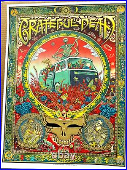 EMEK Grateful Dead GREEN Variant Screen Print Poster #270/325? SHIPS FAST