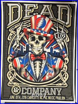 Early Tour Opener Dead & Company RARE Poster 2016 S/N PNC Charlotte NC Sarbossa