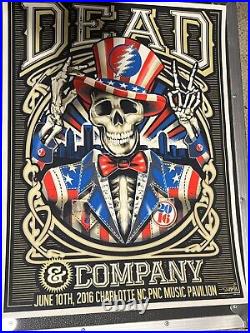 Early Tour Opener Dead & Company RARE Poster 2016 S/N PNC Charlotte NC Sarbossa