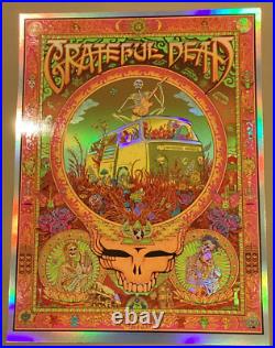 Emek Grateful Dead Poster Red Foil Variant Print #77/175 Bottleneck Gallery BNG