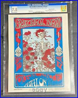 FD-26 Grateful Dead'66 Original Handbill Skeleton & Roses CGC 7.5 Hard 8s Magic