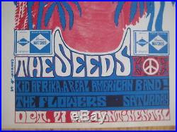 FILLMORE POSTER era SEEDS THE CONTINENTAL 1968 1st printing