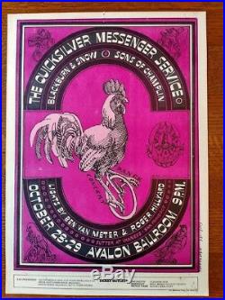 Family Dog Fd032-1 Avalon Ballroom Quicksilver, Victor Moscoso Concert Poster