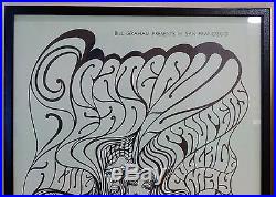 Fillmore Poster Framed BG 62 Signed by Wes Wilson 1967 Grateful Dead