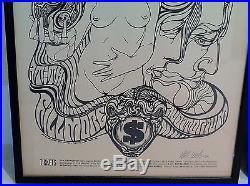 Fillmore Poster Framed BG 62 Signed by Wes Wilson 1967 Grateful Dead