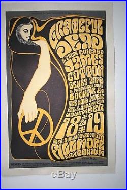 Fillmore Poster Wes Wilson BG 38 First Print Featuring The Grateful Dead