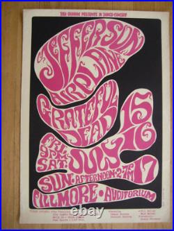Fillmore poster Grateful Dead 1st printing 1966 B. G. 17