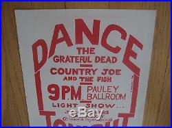 Fillmore poster era Grateful Dead handbill 1966 U. C. Berkeley Ruth Garbell