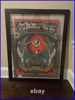 Framed Grateful Dead Fare The Well GD50 Status Serigraph Chicago 2015 Poster