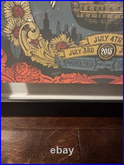 Framed Grateful Dead Fare The Well GD50 Status Serigraph Chicago 2015 Poster